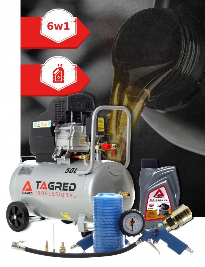 kompresor olejowy sprĘŻarka 50l mocna gratis zestaw +6w1 wydajna 9 bar kompresor olejowy sprĘŻarka 50l mocna gratis zestaw +6w1 wydajna 9 bar